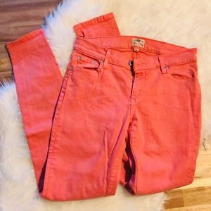 Coral skinny jeans